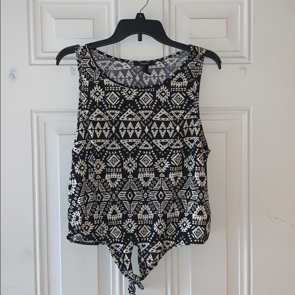 Aztec Print Crop Top